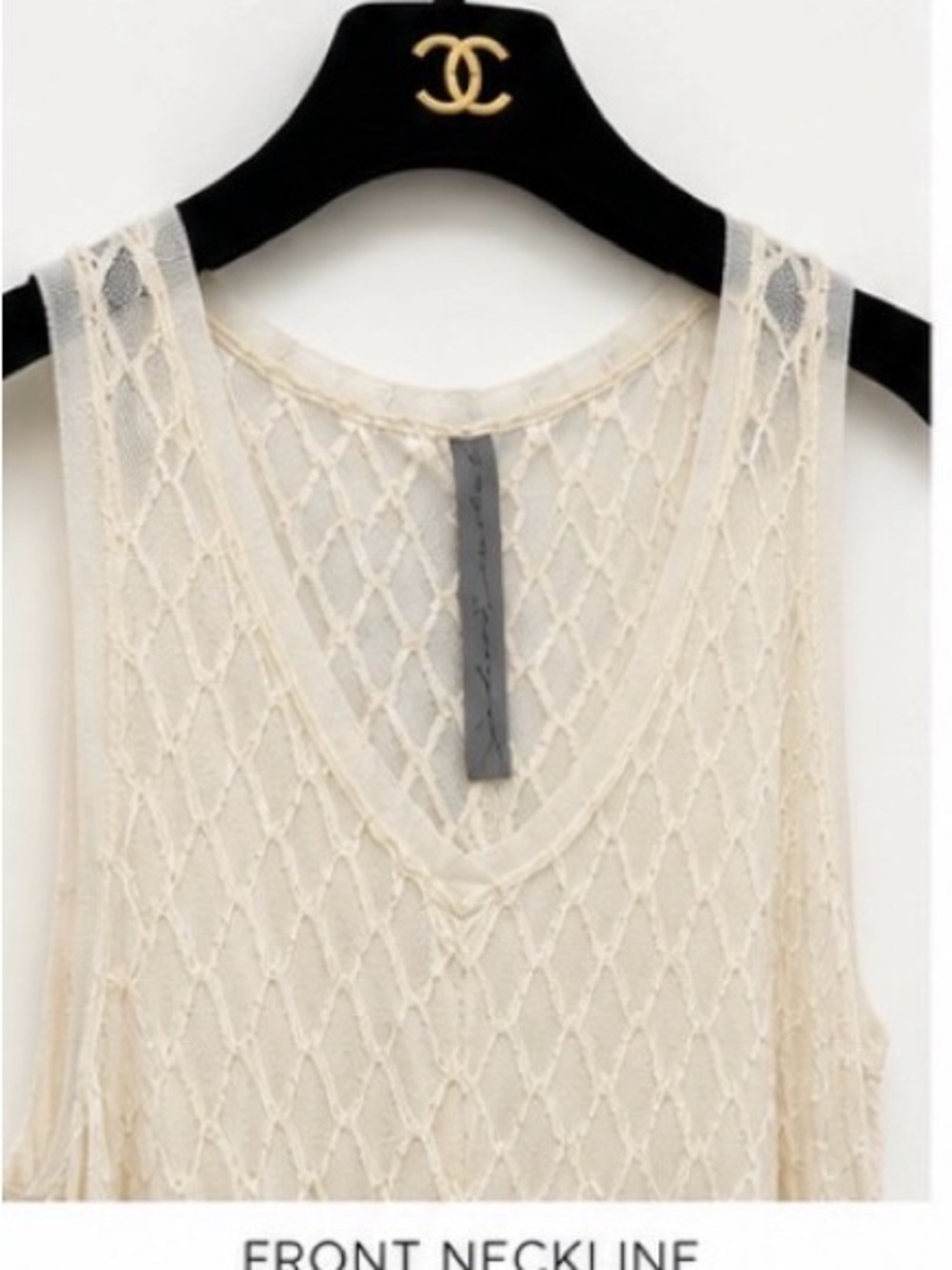 Raquel Allegra Ivory Mesh Knit Tank Dress - Picture 3 of 5